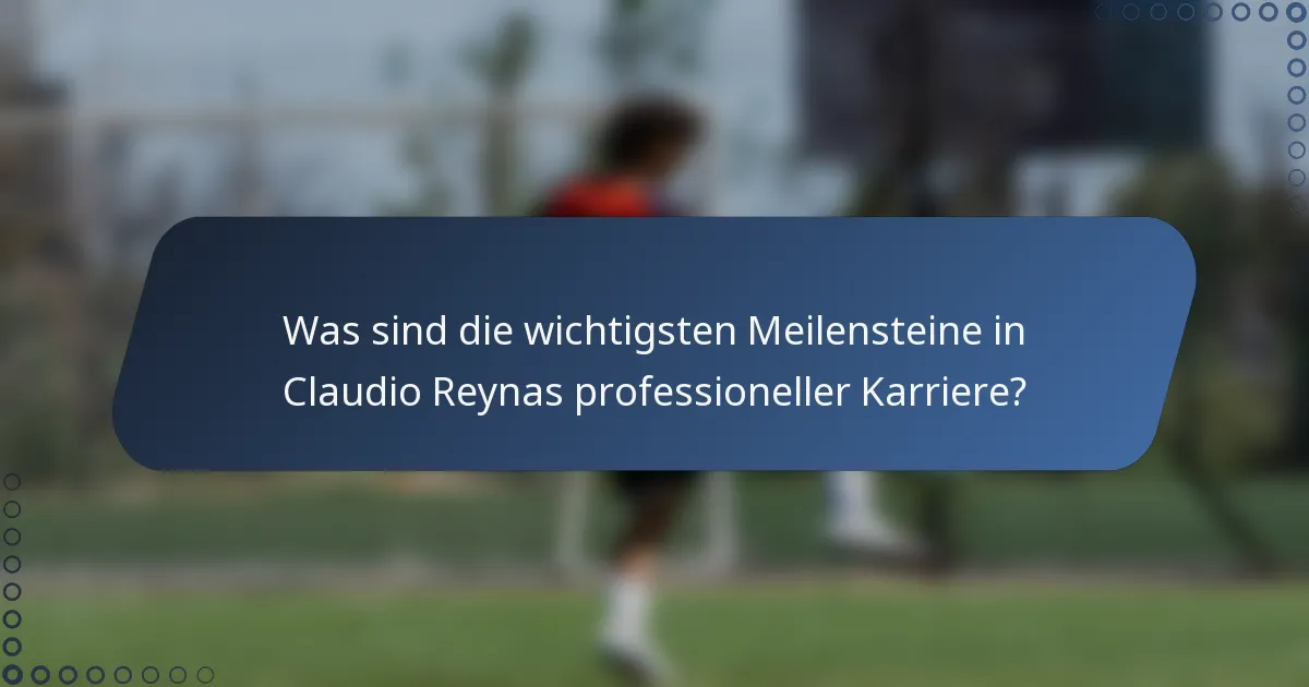 Was sind die wichtigsten Meilensteine in Claudio Reynas professioneller Karriere?