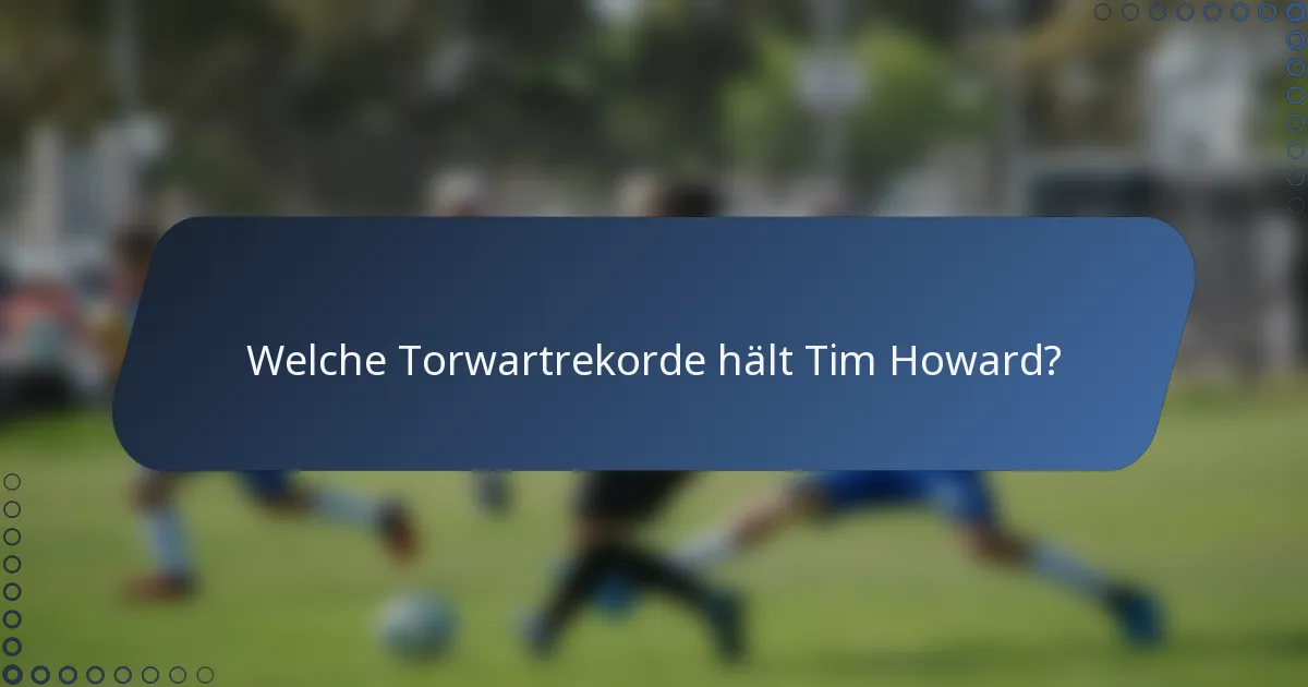 Welche Torwartrekorde hält Tim Howard?